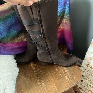 Clarks Dark Brown Heeled Boots